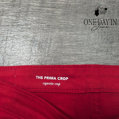 AG Adriano Goldschmied The Prima Crop Cigarette Jeans Red NWT Size 4 (27)