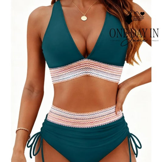 Blooming Jelly High Waist Bikini Swimsuit Size M