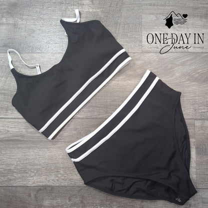 Blooming Jelly Ribbed High Waist Crop Bikini Swimsuit Size L