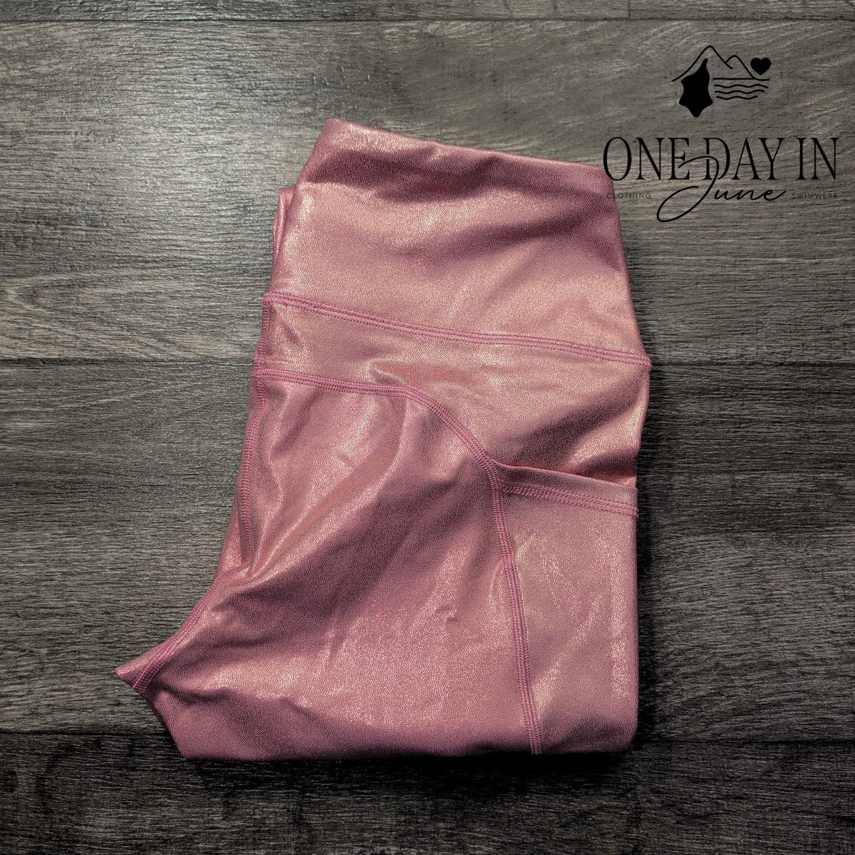 Susan G. Komen Earth Yoga Metallic Pink High Rise Pocket Leggings NWT Size XL