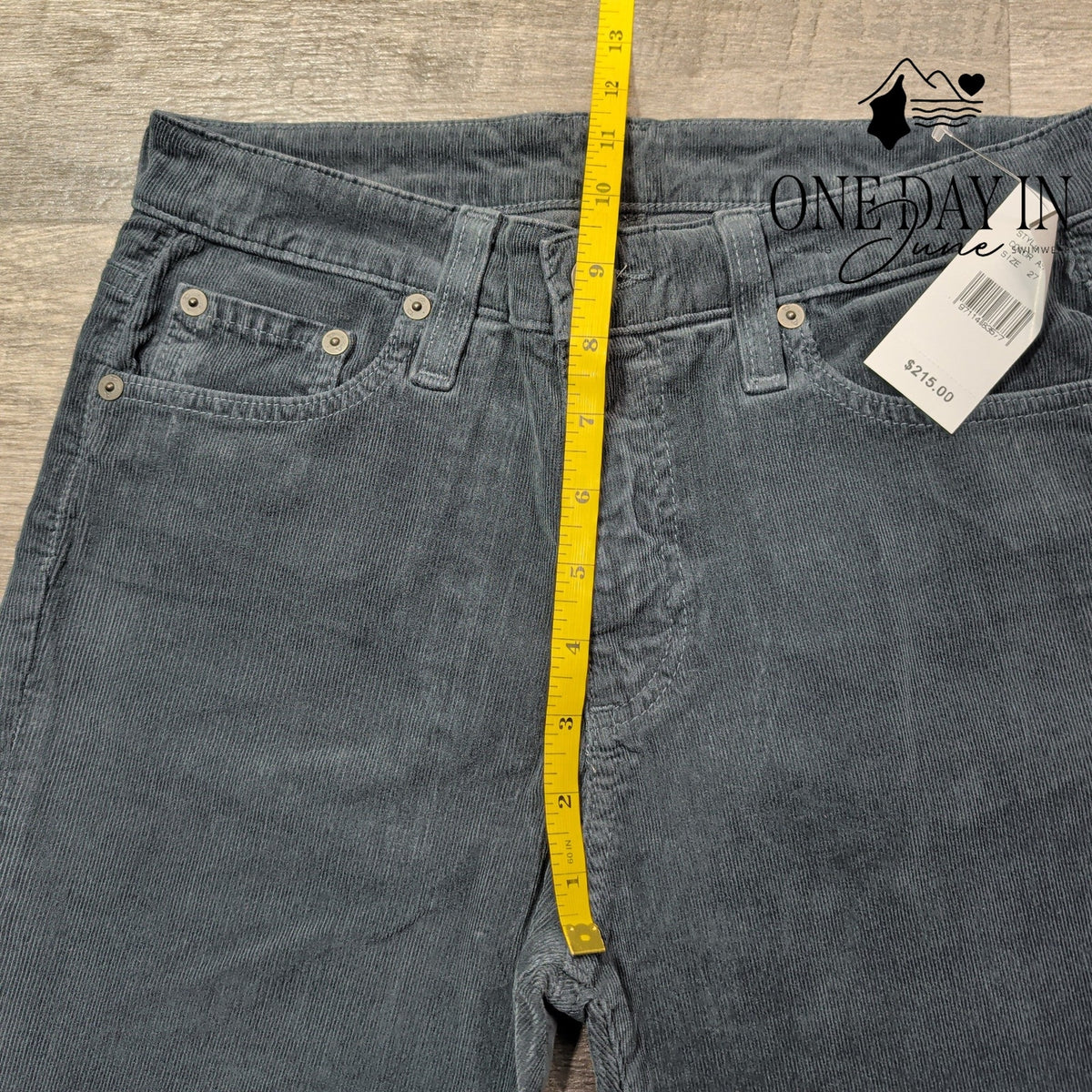AG Adriano Goldschmied Skinny Stretch Corduroy Pants Charcoal NWT Size 4 (27)