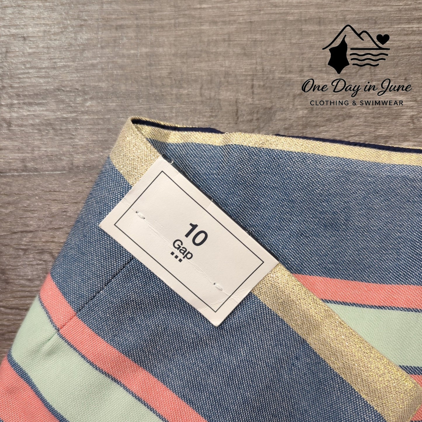 Gap Striped Lined Mini Skirt Size 10