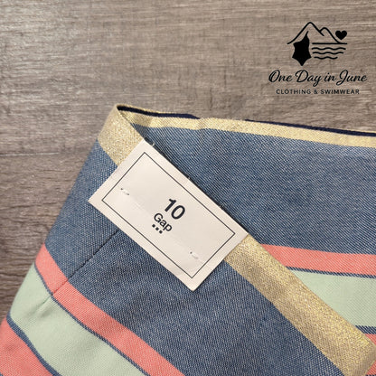 Gap Striped Lined Mini Skirt Size 10