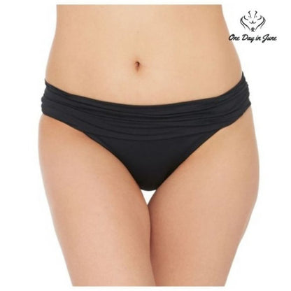 La Blanca Island Goddess Shirred Band Hipster Bikini Bottom Swimsuit Size 14