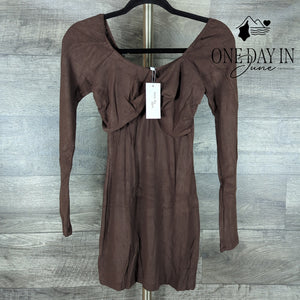 Edit by Nine Long Sleeve Bodycon Ribbed Mini Dress Size S
