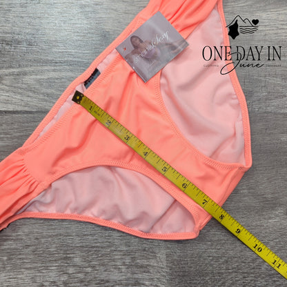 Smart & Sexy Side Ruched Moderate Bikini Bottom Coral Peach NWT Size M