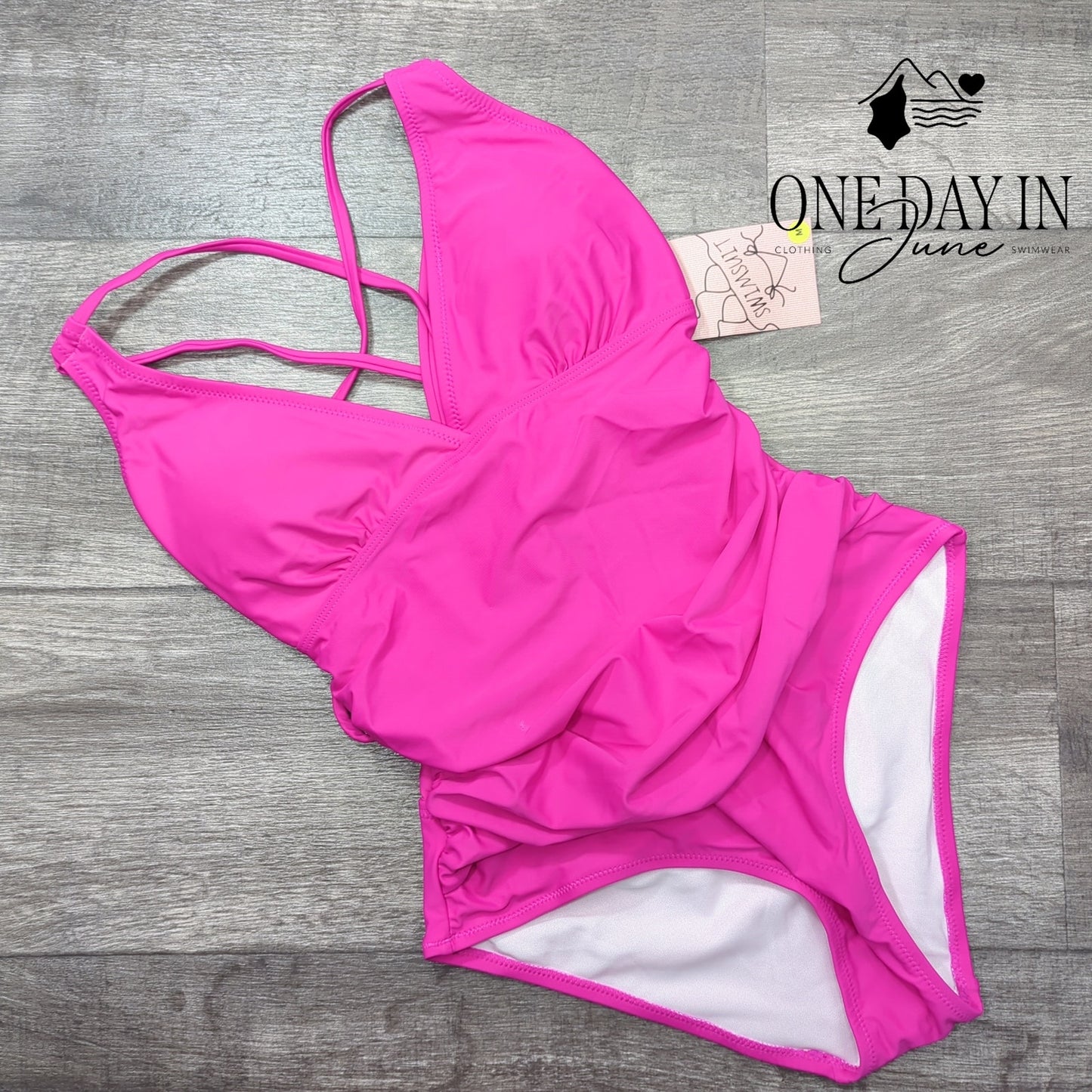 Adisputent Lace Up Strappy Back Tummy Control One Piece Swimsuit Size M