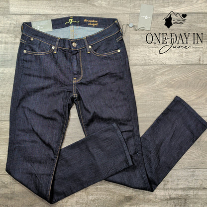 7 For All Mankind The Modern Straight Leg Jeans Dark Wash NWT Size 8 (29)