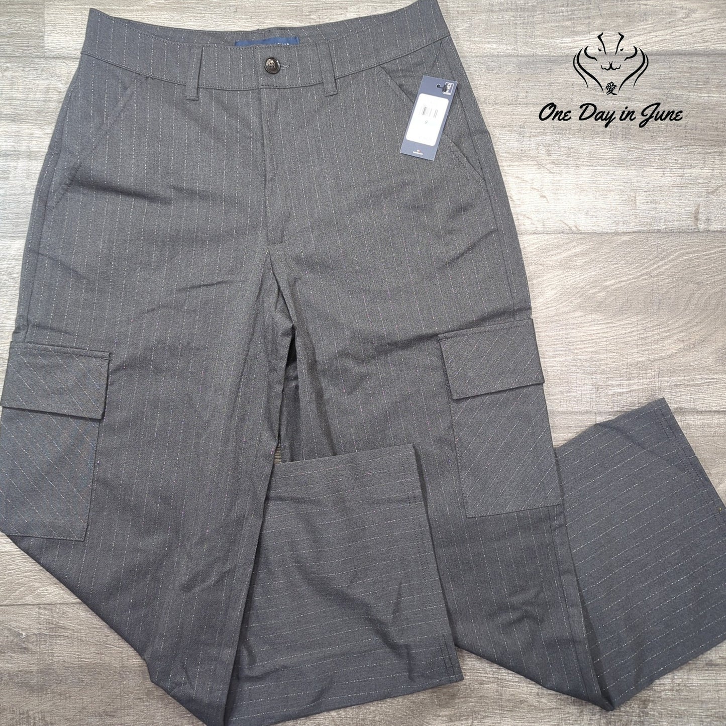 Tommy Hilfiger Striped Wide Leg Cargo Pants Size 8