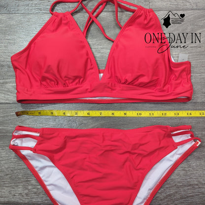 Adisputent Strappy Back Bikini Swimsuit Size L