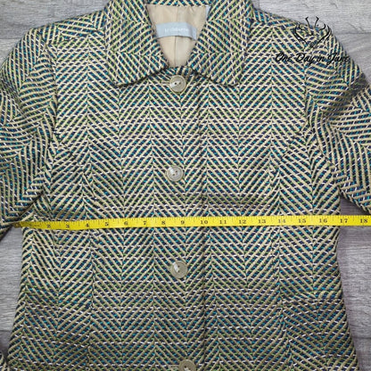 Liz Claiborne Multicolor Herringbone Tweed 4 Button Blazer Jacket NWT Size S