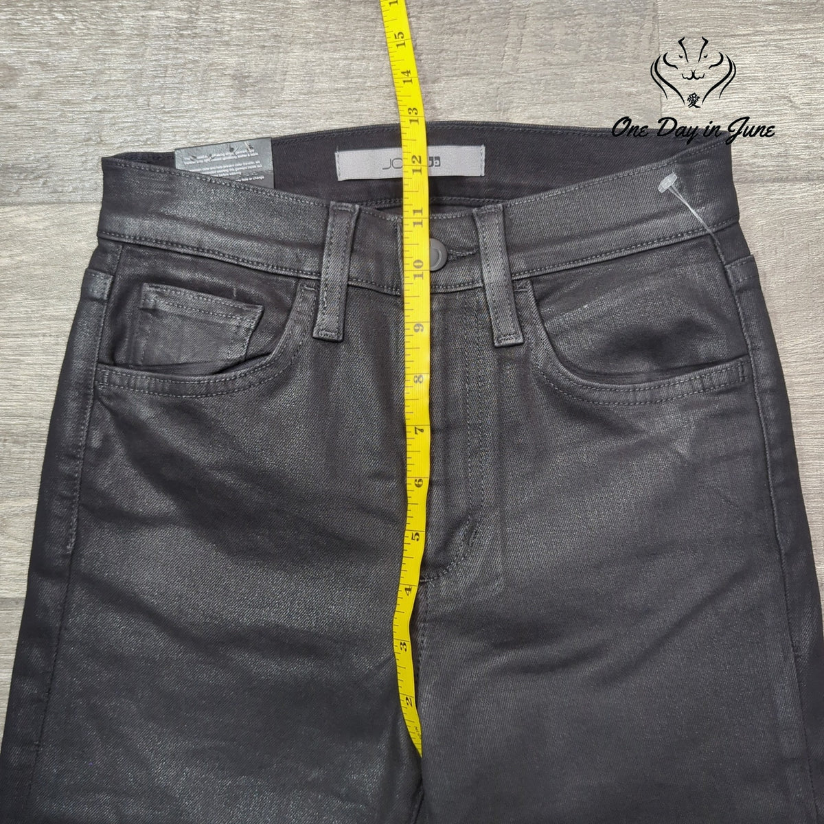 Joe's Jeans High Rise Skinny Ankle Coated Black Jeans NWT Size 24 (0)