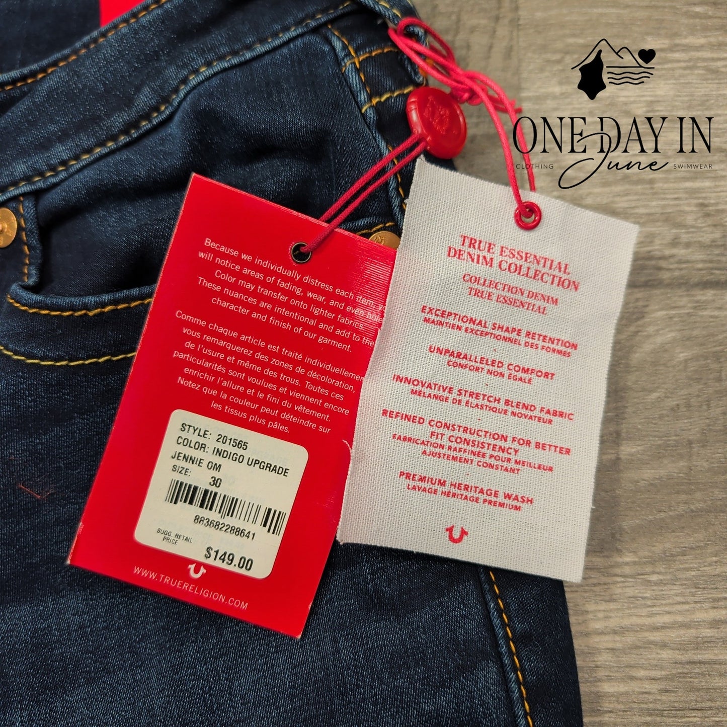 True Religion Jennie Curvy Mid Rise Skinny Jeans Indigo NWT Size 10 (30)