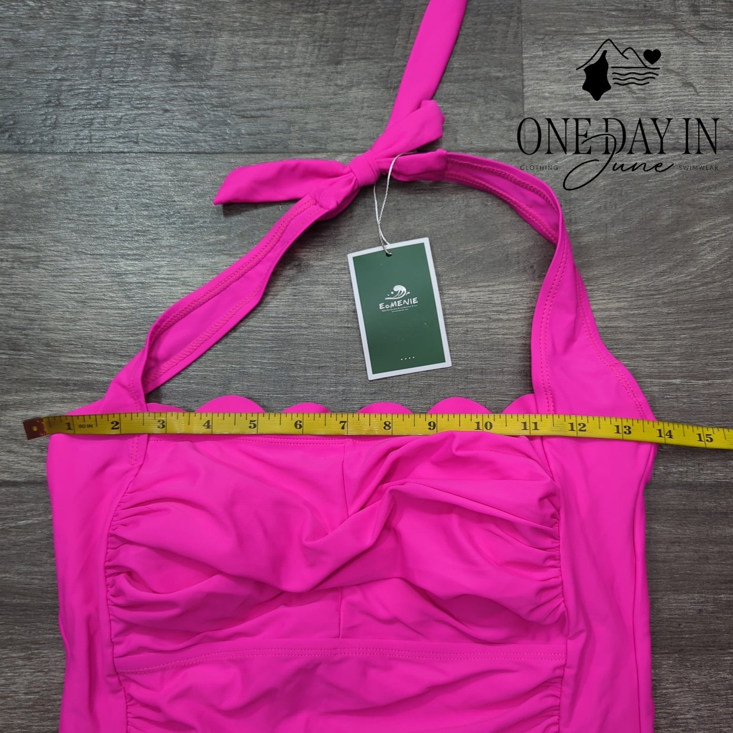 Eomenie Scallop Edge Tummy Control One Piece Swimsuiit Size M