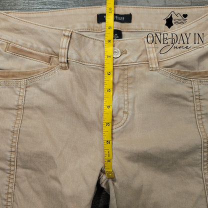 White House Black Market Slim Ankle Jeans Beige Tan Utility Cargo Skinny Size 2