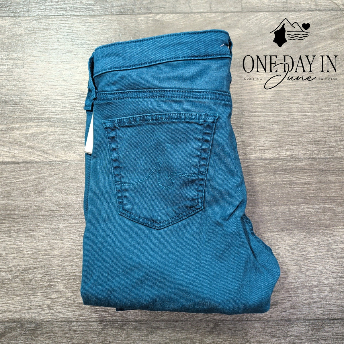 AG Adriano Goldschmied The Legging Ankle Super Skinny Jeans Teal NWT Size 4 (27)