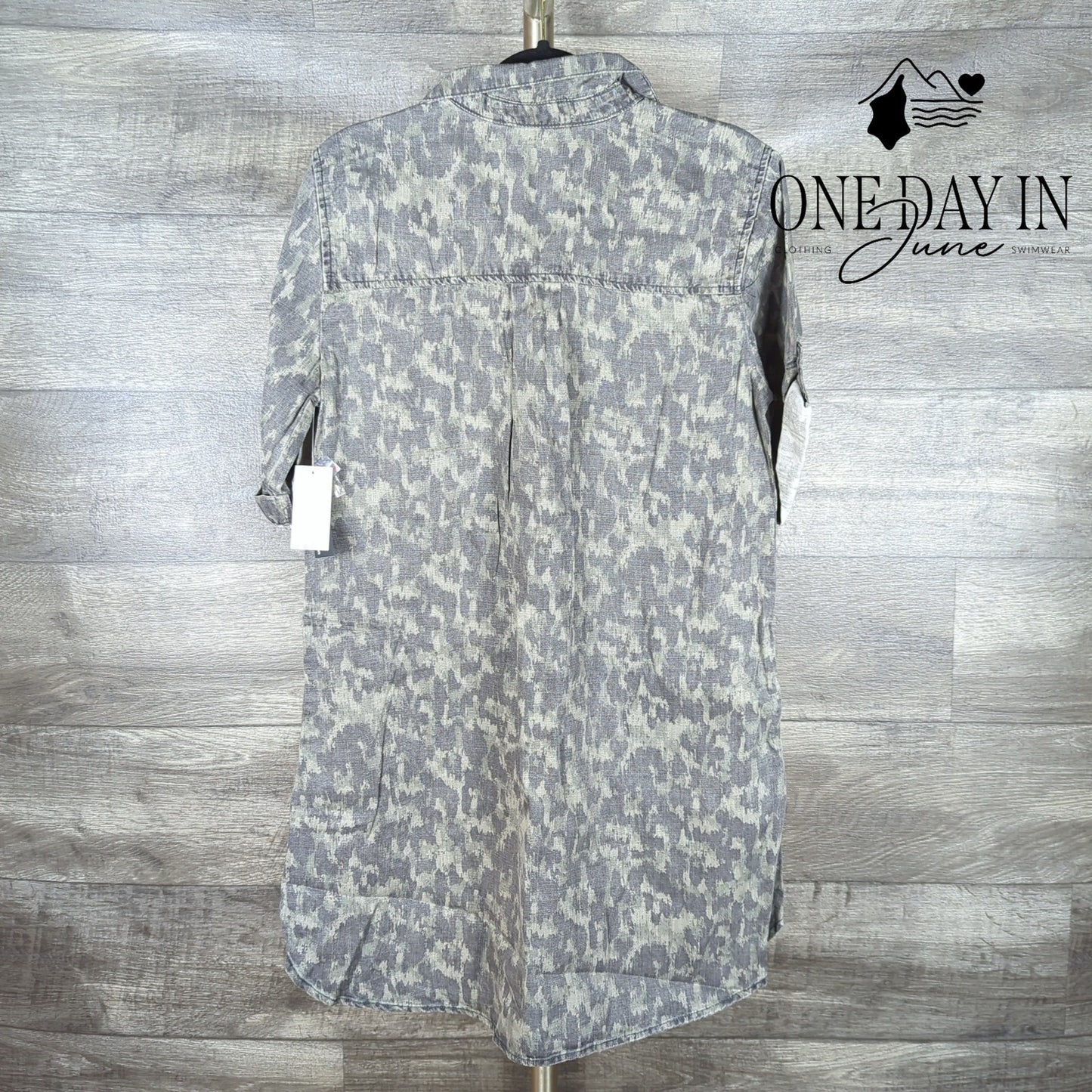 Chelsea & Theodore Short Sleeve Shirt Mini Dress Size L