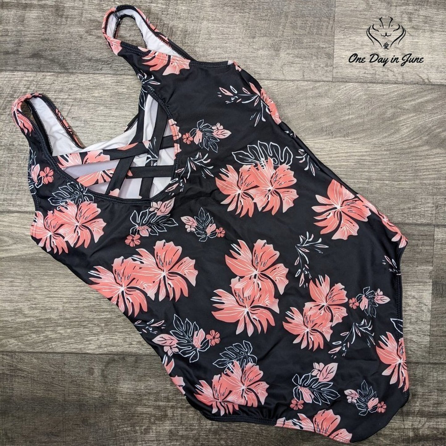 American Trends Crisscross Back Athletic One Piece Swimsuit Size XL