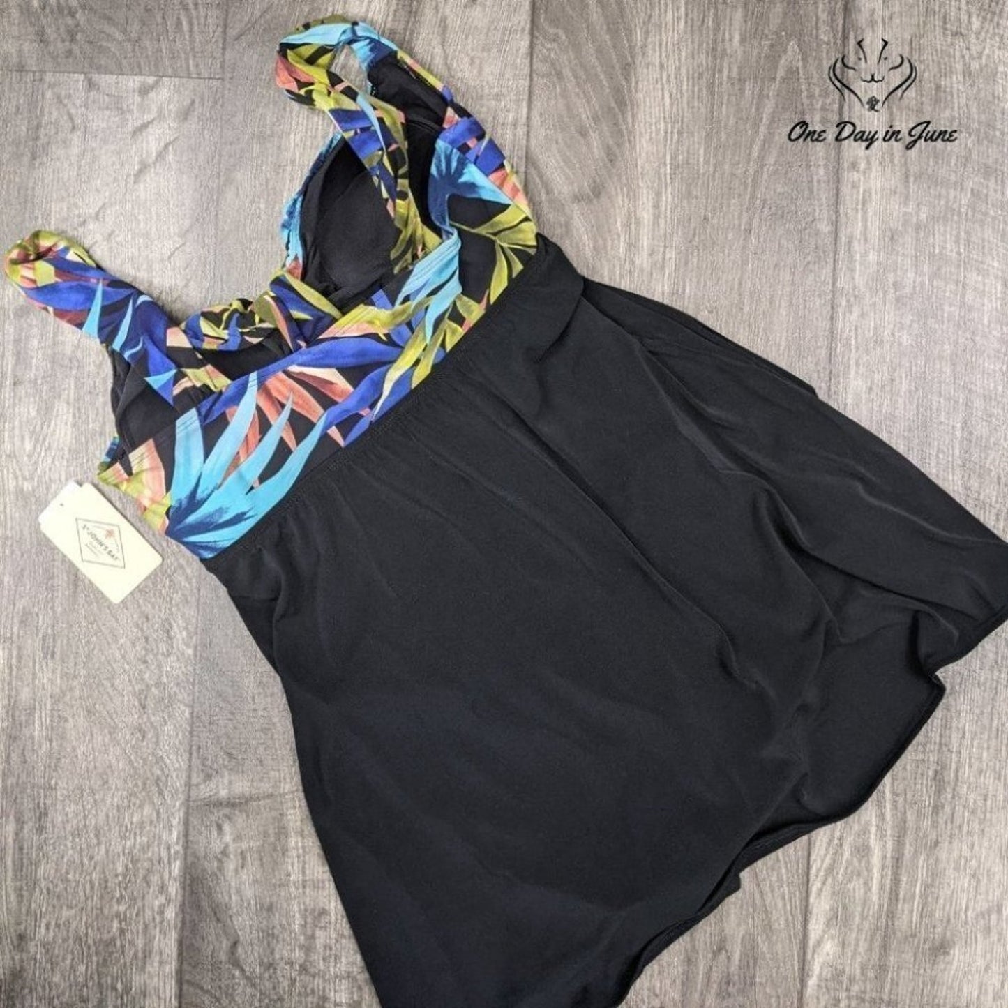 St. John's Bay Tropical Swim Dress Size 8