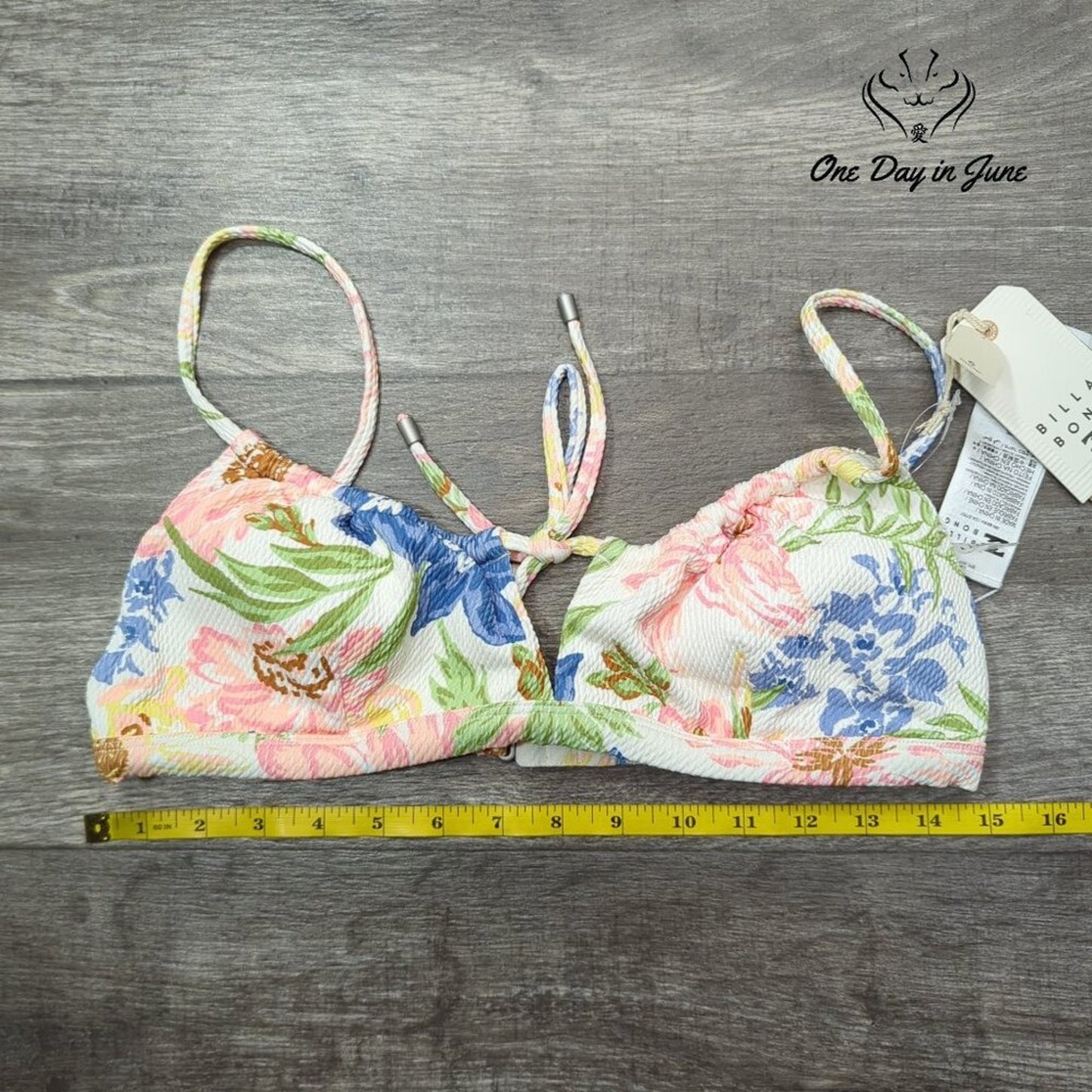 Billabong UR A Dream Coco Bralette Bikini Top Floral 14 NWT $65.95 Size XL