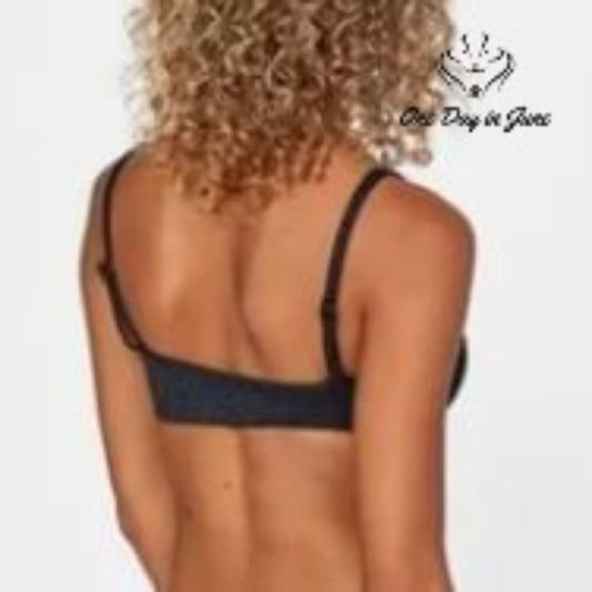 RVCA Run Wild Bandeau Bikini Top Jacquard Removable Straps NWT Size L