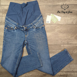 &Denim H&M MAMA Straight Leg Maternity Jeans Blue Over Belly NWT Size XS