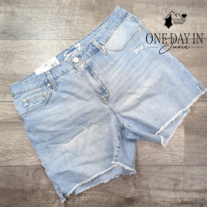 Seven7 Fray Hem Weekend Denim Shorts Size 14