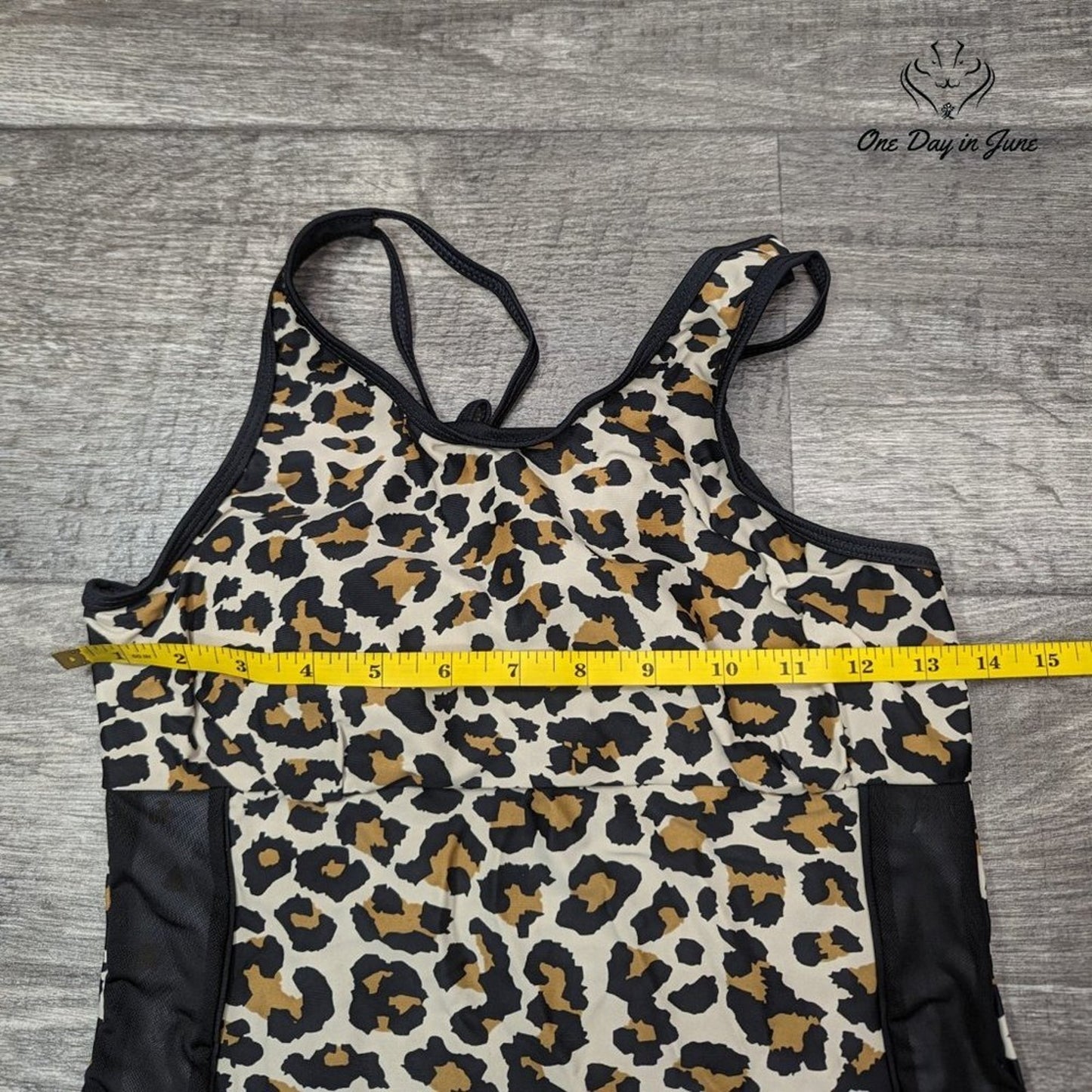 Rekita Mesh Accent Boy Short Tankini Swimsuit Size S