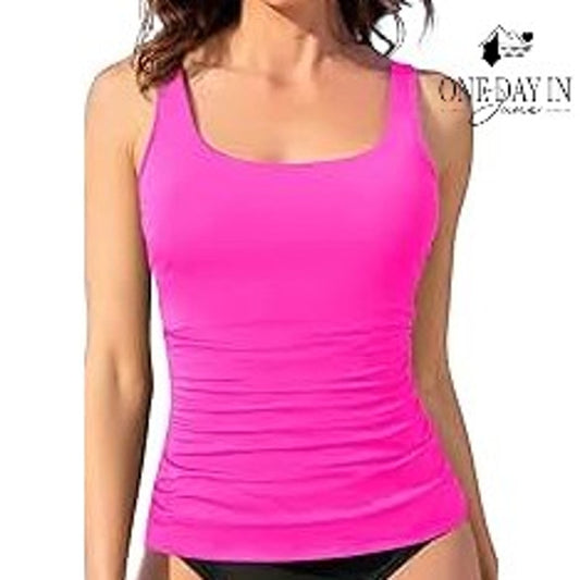Aqua Eve Square Neck Tankini Top Size L