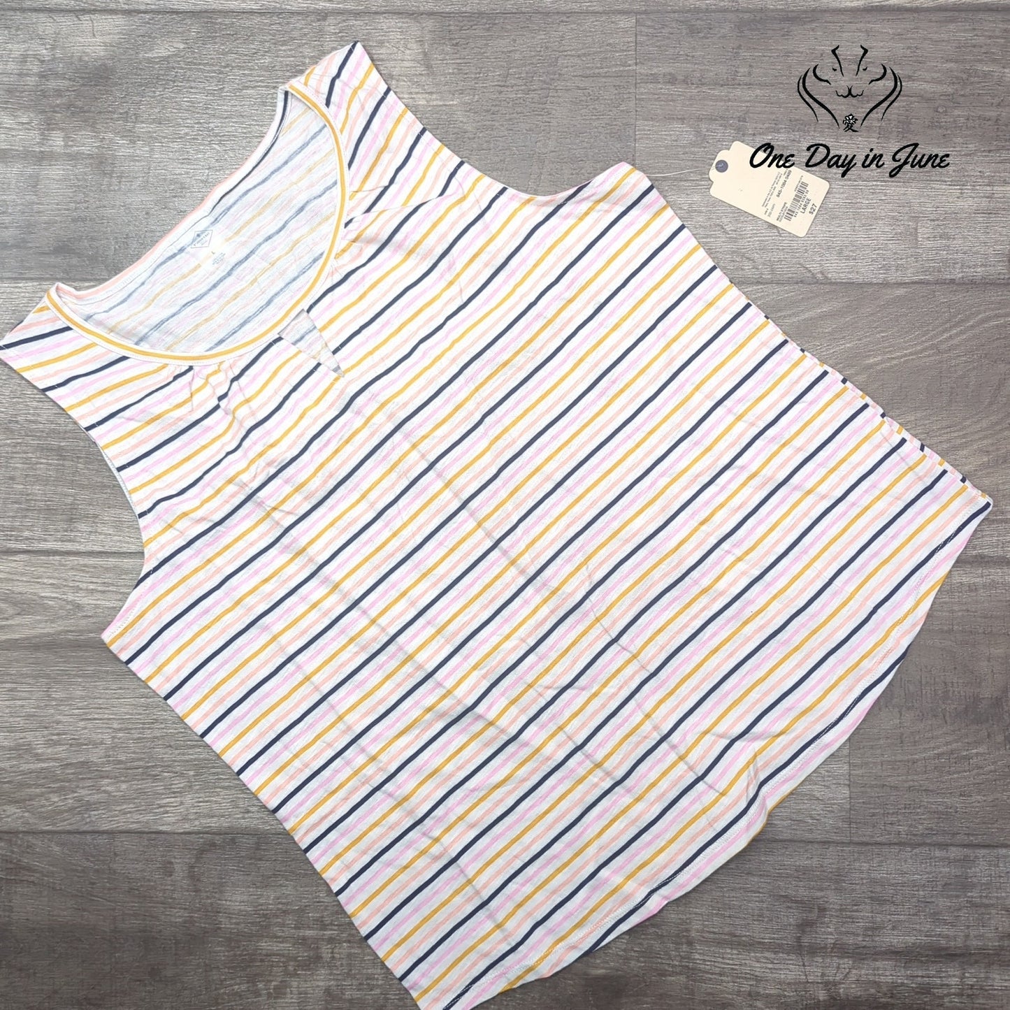 St. John's Bay Striped Tank Top Size L