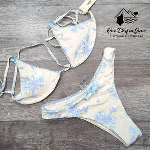 Seamoly Floral Cheeky Triangle Bikini Swimsuit Size S