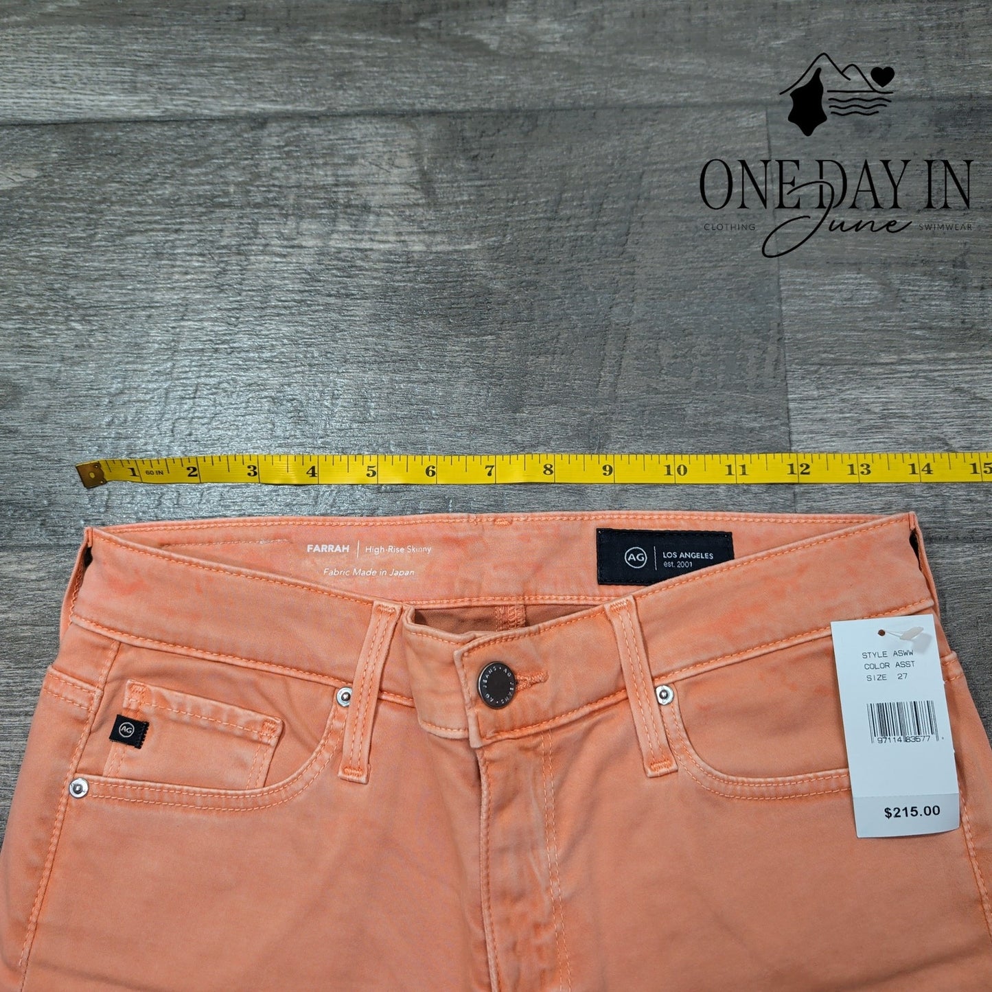 AG Adriano Goldschmied Farrah High Rise Skinny Jeans Orange NWT Size 4 (27)