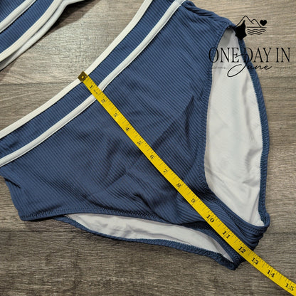 Blooming Jelly Ribbed High Waist Bikini Swimsuit Size L