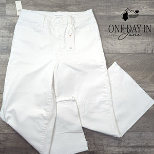 Good American Good Straight Raw Hem Jeans White NWT Size 10 (30)