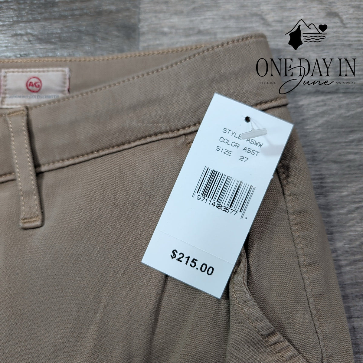 AG Adriano Goldschmied The Caden Tailored Trouser Pants Taupe NWT $215 Size 4