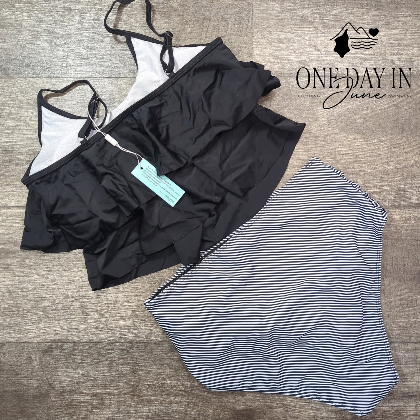 Adisputent High Waist Flounce Bikini Swimsuit Size M