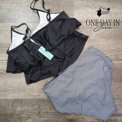 Adisputent High Waist Flounce Bikini Swimsuit Size M