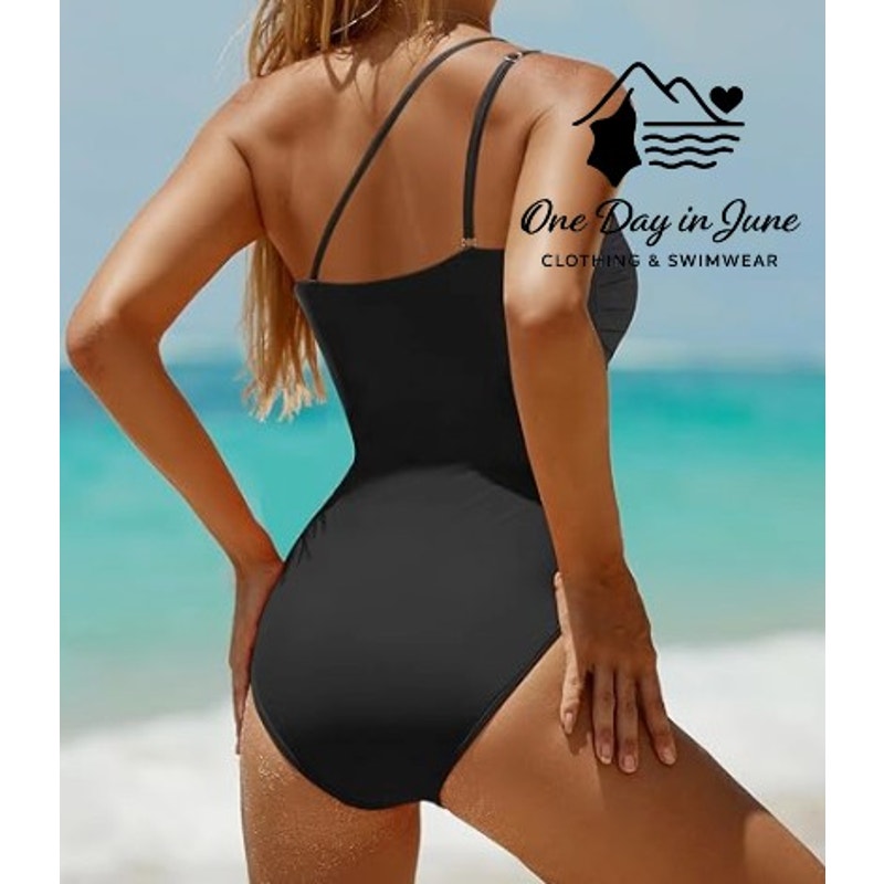 Daci Plus Size One Shoulder One Piece Swimsuit Size XXL