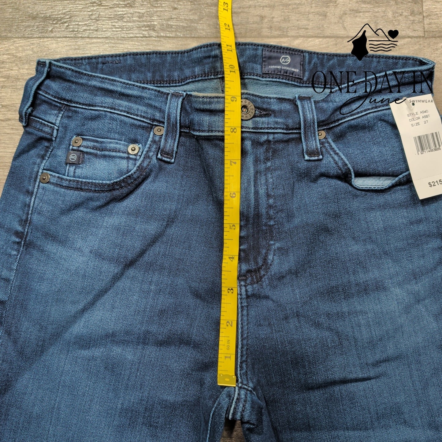 AG Adriano Goldschmied Jeans Straight Leg Dark Wash Stretch NWT $215 Size 4 (27)