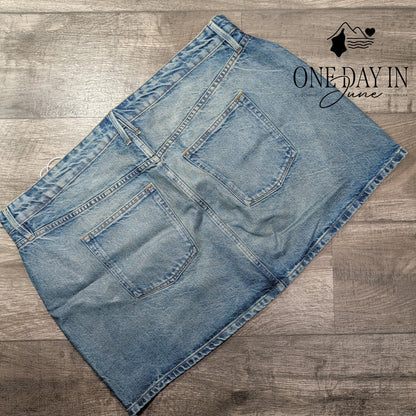 Good American Coated Good 90s Denim Mini Skirt Indigo NWT $168 Size 18