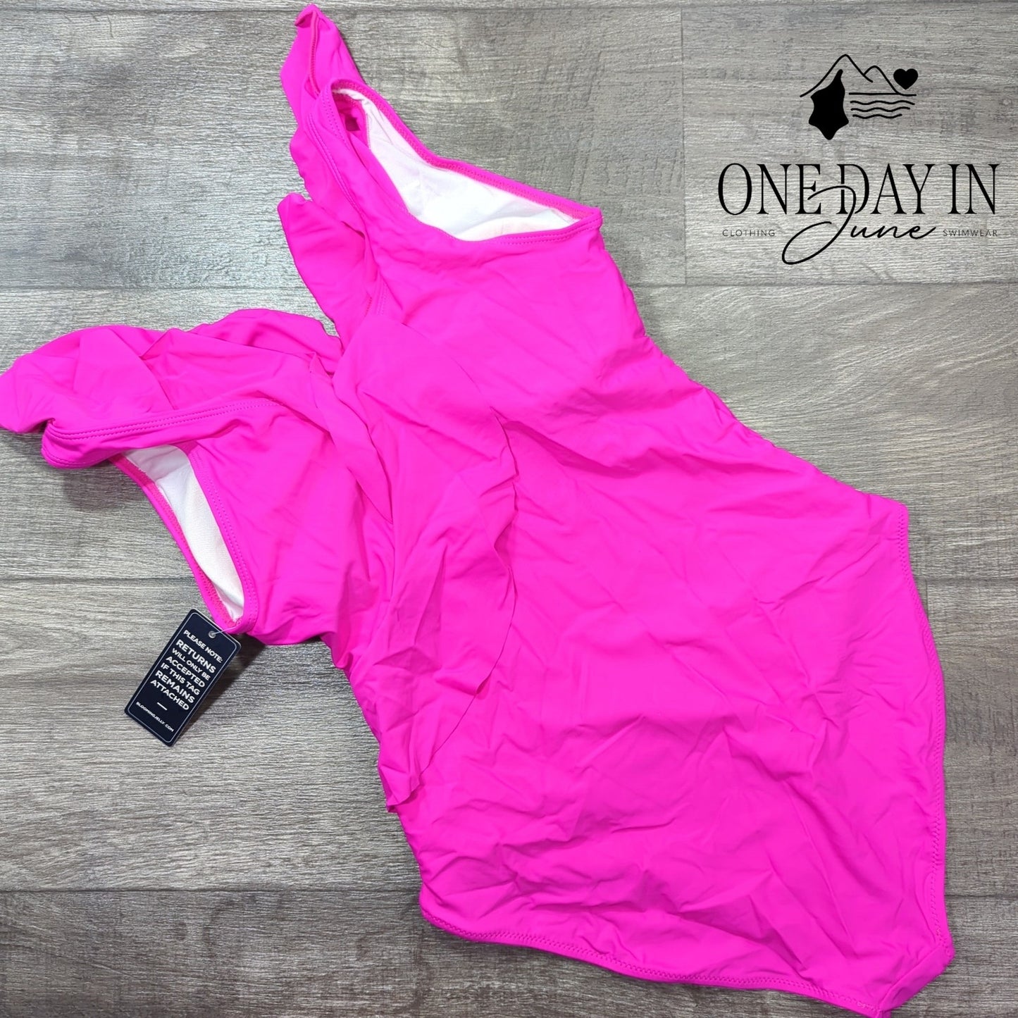 Blooming Jelly Ruffle Shoulder One Piece Swimsuit Size L