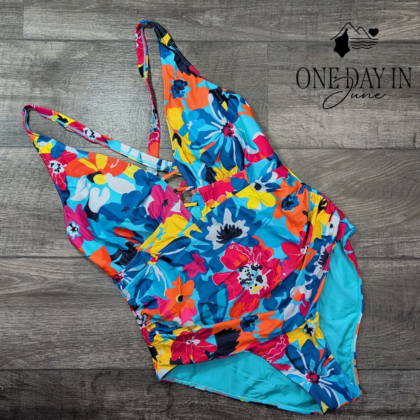 Yonique Plus Size Floral One Piece Swimsuit Size 18W