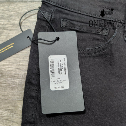 Rag & Bone Tina High Rise Skinny Jeans Black Full Length NWT Size 6 (28)