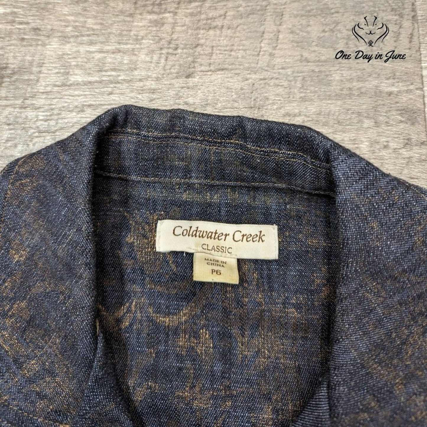 Coldwater Creek Petite Snap Front Denim Jacket Size P6