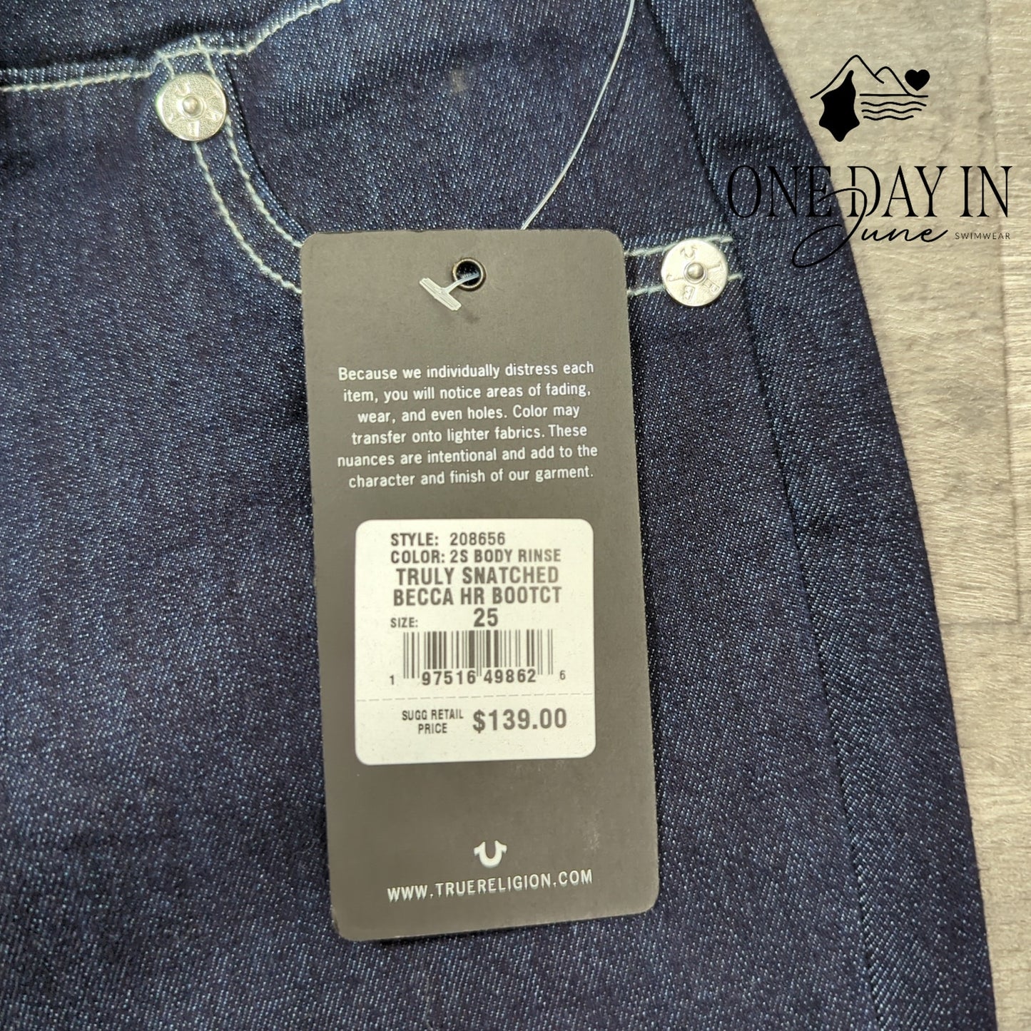 True Religion Truly Snatched Becca Jeans Size 25 (0)