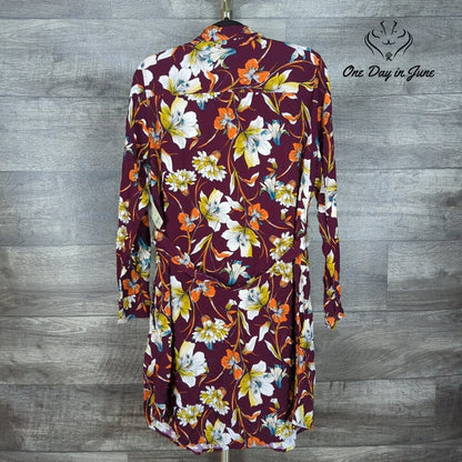 St. John's Bay Long Sleeve Button Front Tie Dress Size L