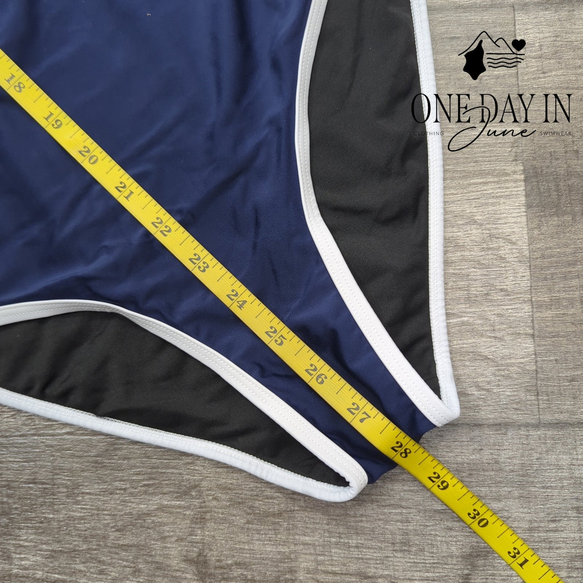 Charmo Half Zip One Piece Swimsuit Navy Blue White Trim NWT Size M