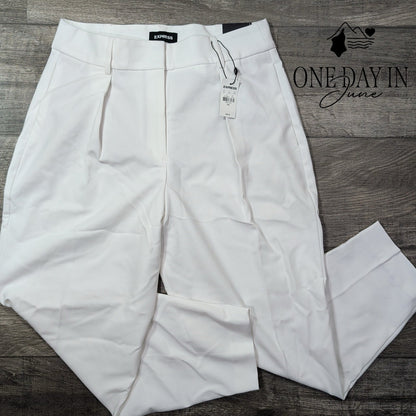 Express The Stylist Super High Rise Dress Pants White NWT Size 10 Short