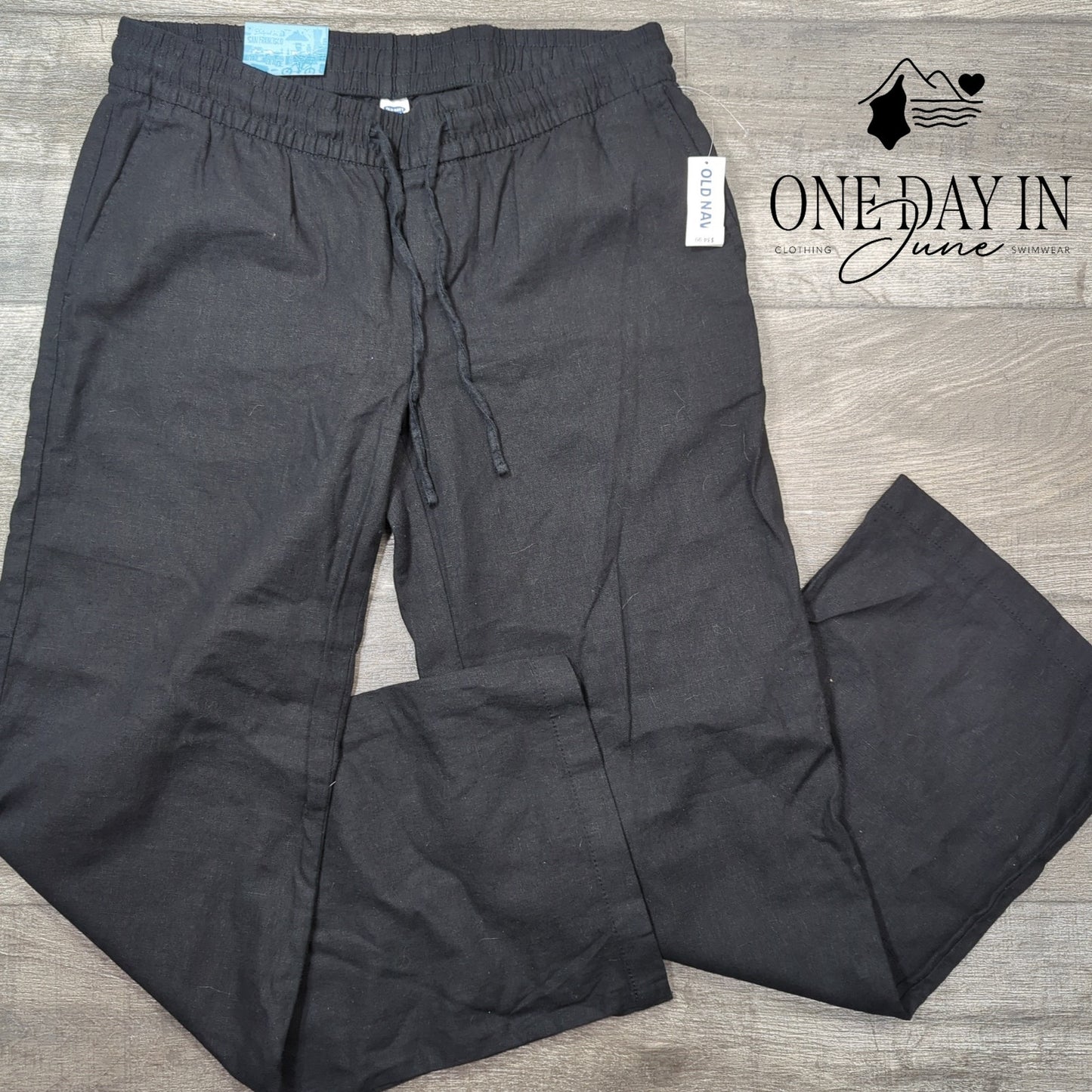 Old Navy Linen Wide Leg Drawstring Pants Size S