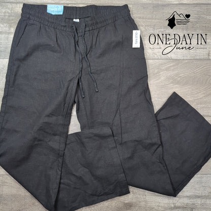 Old Navy Linen Wide Leg Drawstring Pants Size S